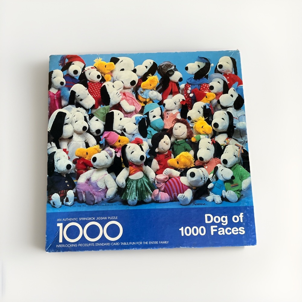 Vtg Springbok Puzzle Snoopy Dog of 1000 Faces Peanuts Gang Hallmark Used-As Is